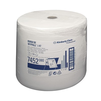 WypAll® 7452 L40 Wiper White 34cm x 32cm 750 Sheet Jumbo Roll